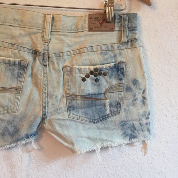 Vintage 2 Long Hipster Fit American Eagle hand tie dyed denim shorts low rise - Picture 7 of 8